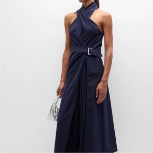 A.L.C. Fiona Belted Halter Dress in Evening Blue color NWT NEW WITH TAGS